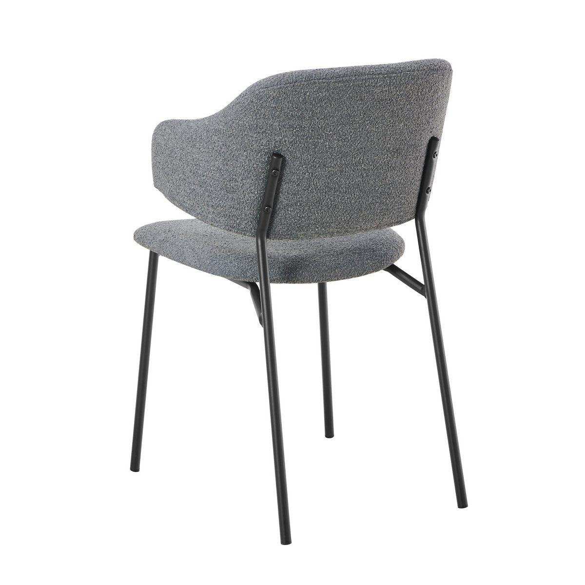 Armlehnstuhl Bouclé 2er Set Dunkelgrau - HomeDesign Knaus
