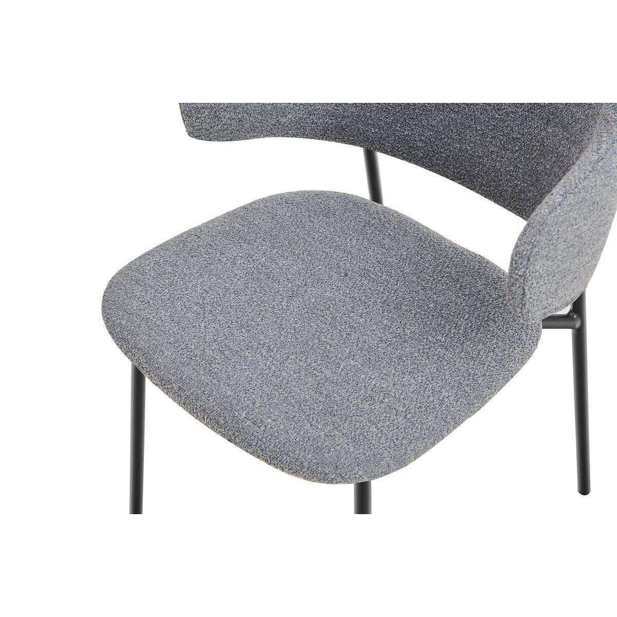 Armlehnstuhl Bouclé 2er Set Dunkelgrau - HomeDesign Knaus