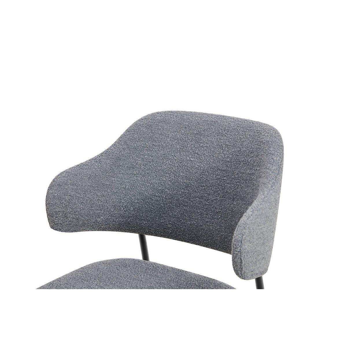 Armlehnstuhl Bouclé 2er Set Dunkelgrau - HomeDesign Knaus