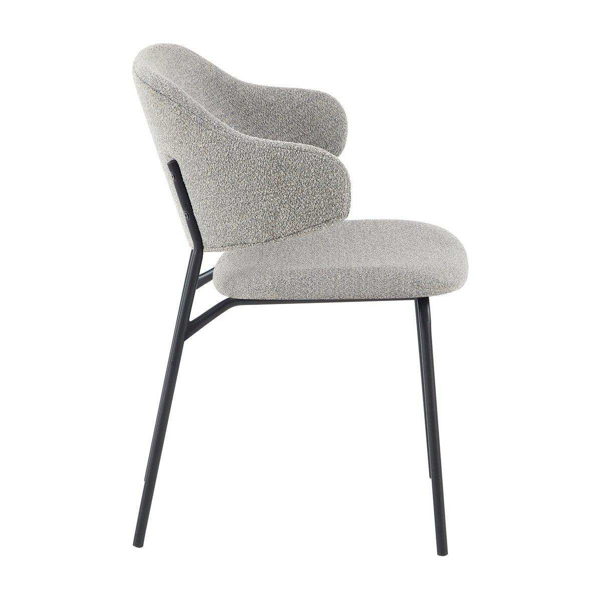 Armlehnstuhl Bouclé 2er Set Hellgrau - HomeDesign Knaus
