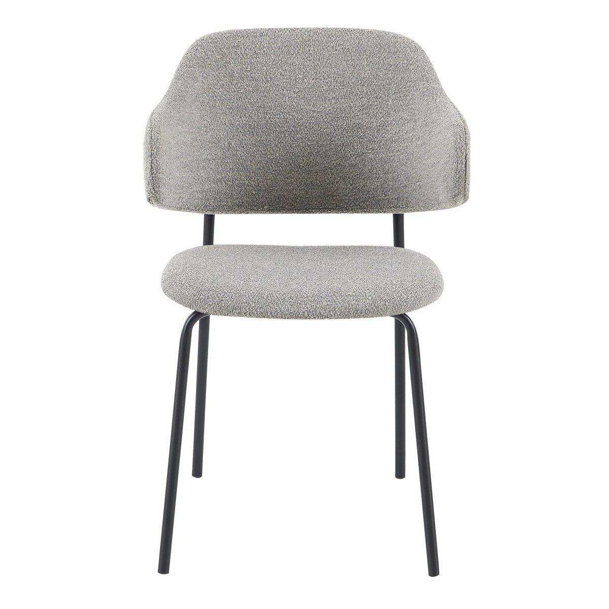 Armlehnstuhl Bouclé 2er Set Hellgrau - HomeDesign Knaus