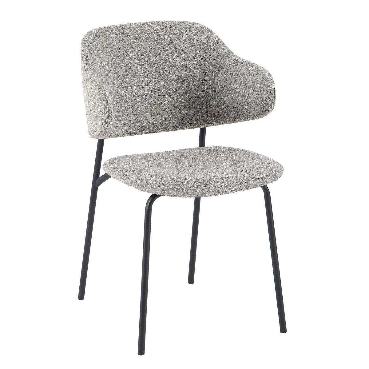 Armlehnstuhl Bouclé 2er Set Hellgrau - HomeDesign Knaus