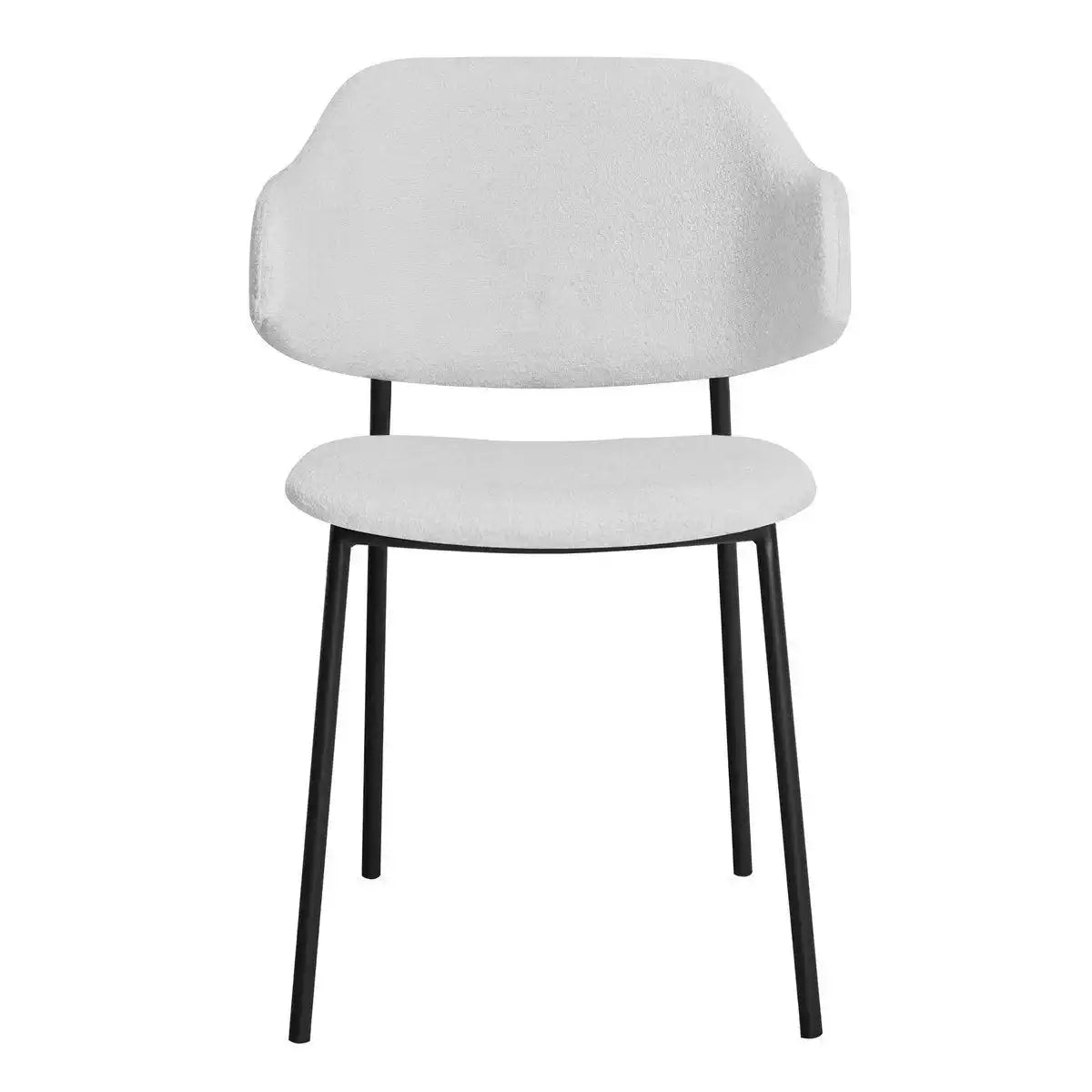 Armlehnstuhl Bouclé 2er Set Weiß - HomeDesign Knaus