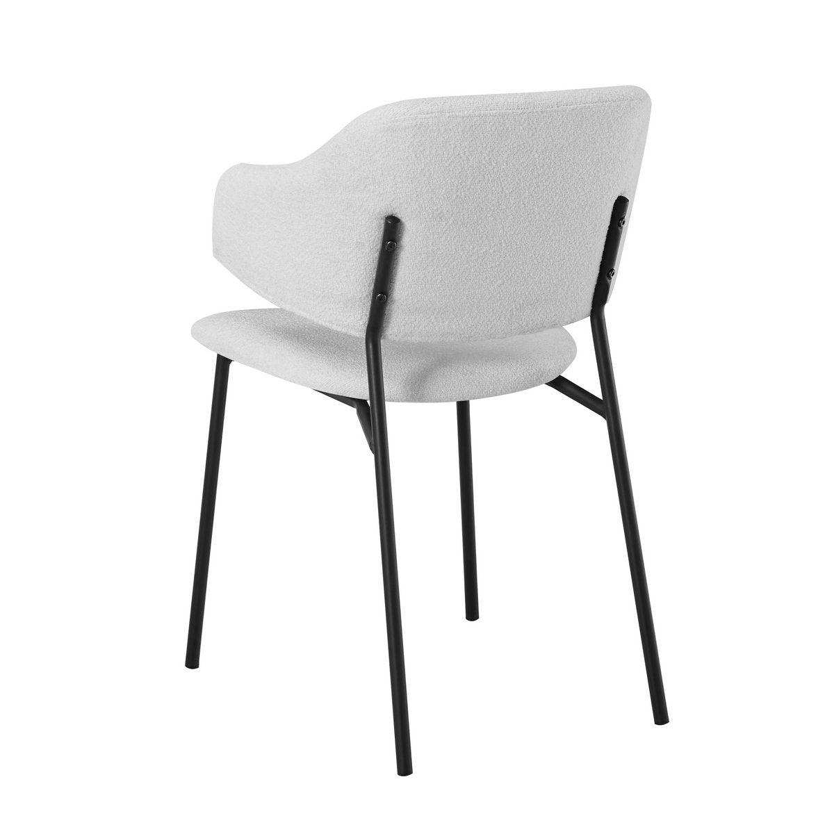 Armlehnstuhl Bouclé 2er Set Weiß - HomeDesign Knaus