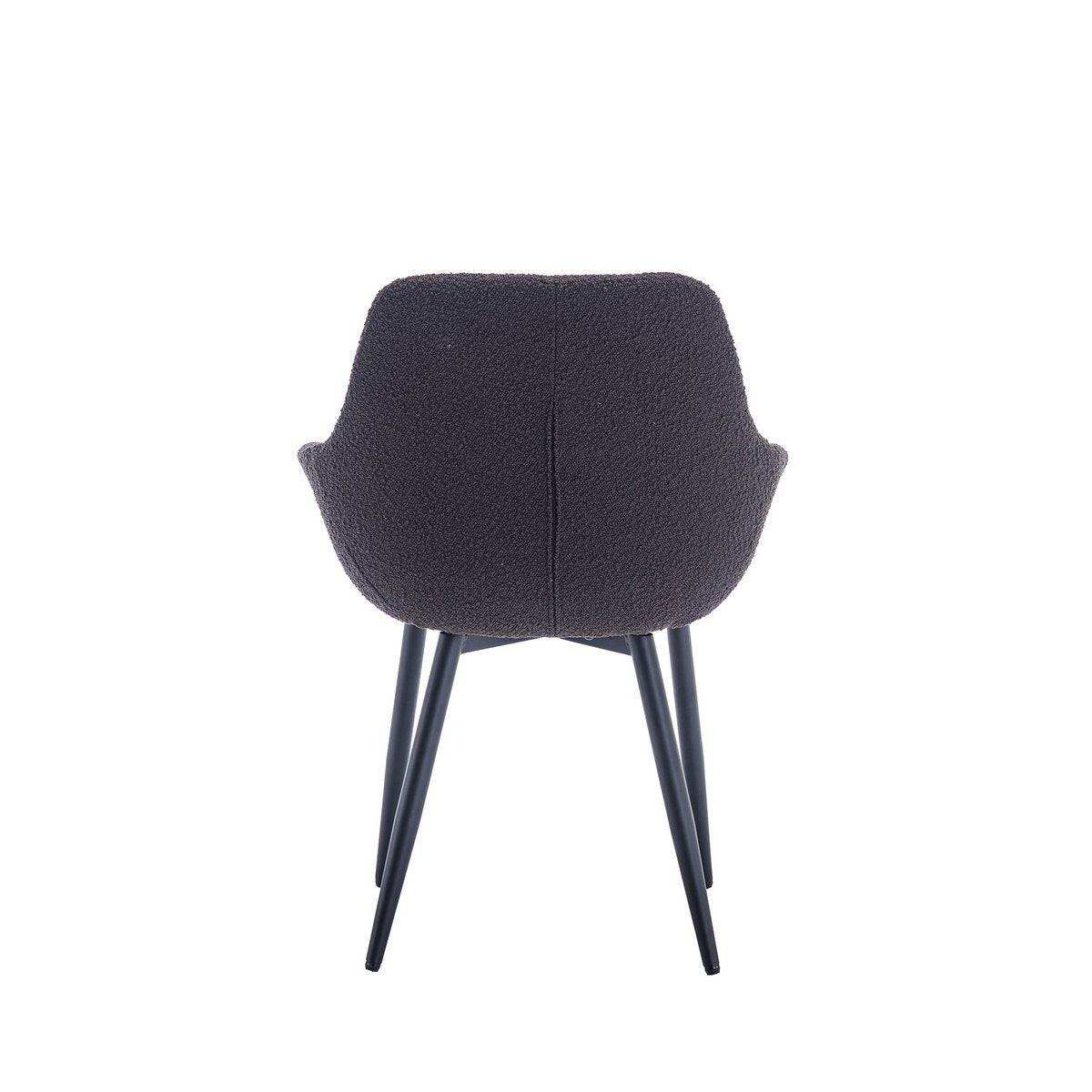 Armlehnstuhl Bouclé Stoff Anthrazit 2er Set - HomeDesign Knaus