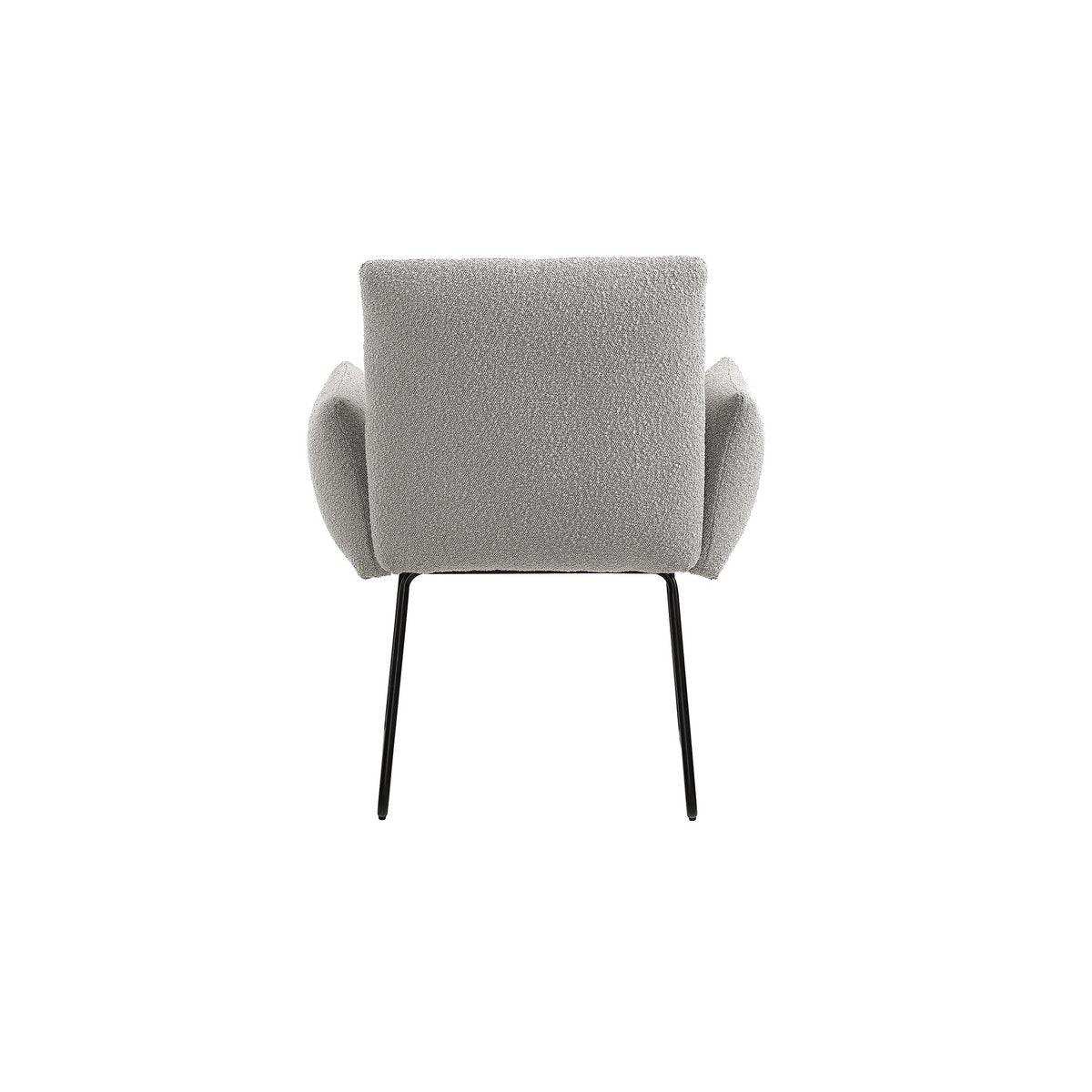 Armlehnstuhl Bouclé Stoff Hellgrau - HomeDesign Knaus