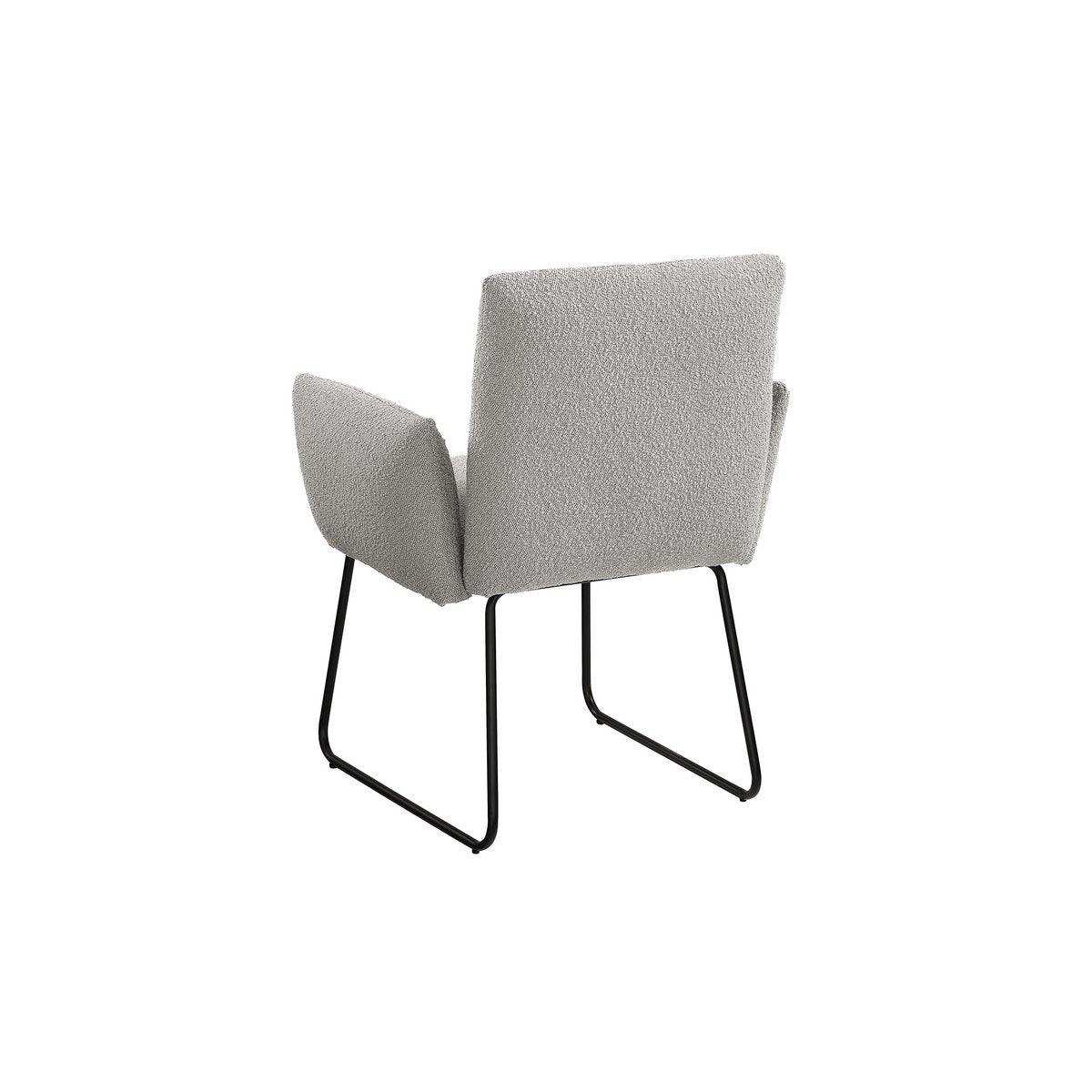Armlehnstuhl Bouclé Stoff Hellgrau - HomeDesign Knaus
