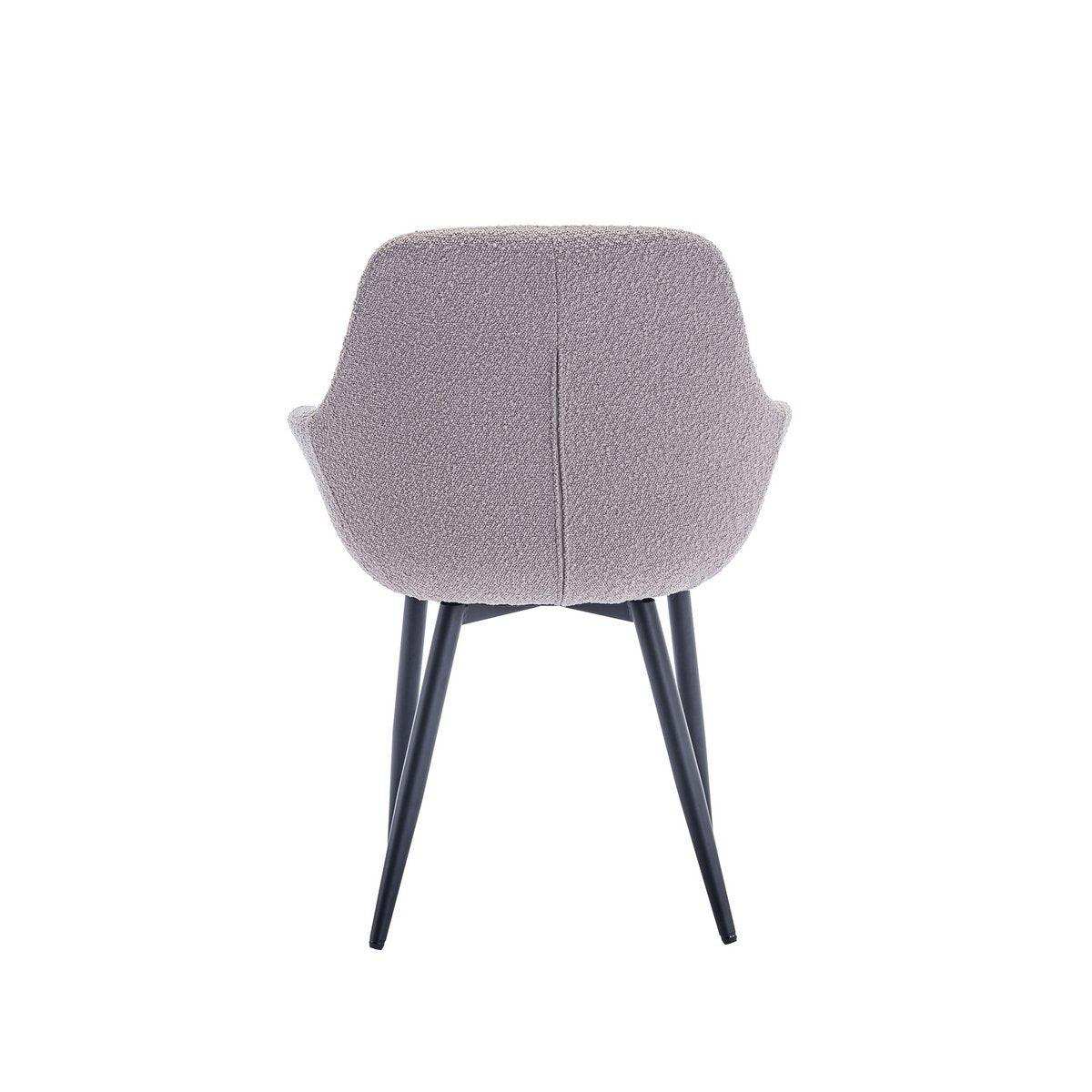 Armlehnstuhl Bouclé Stoff Taupe 2er Set - HomeDesign Knaus