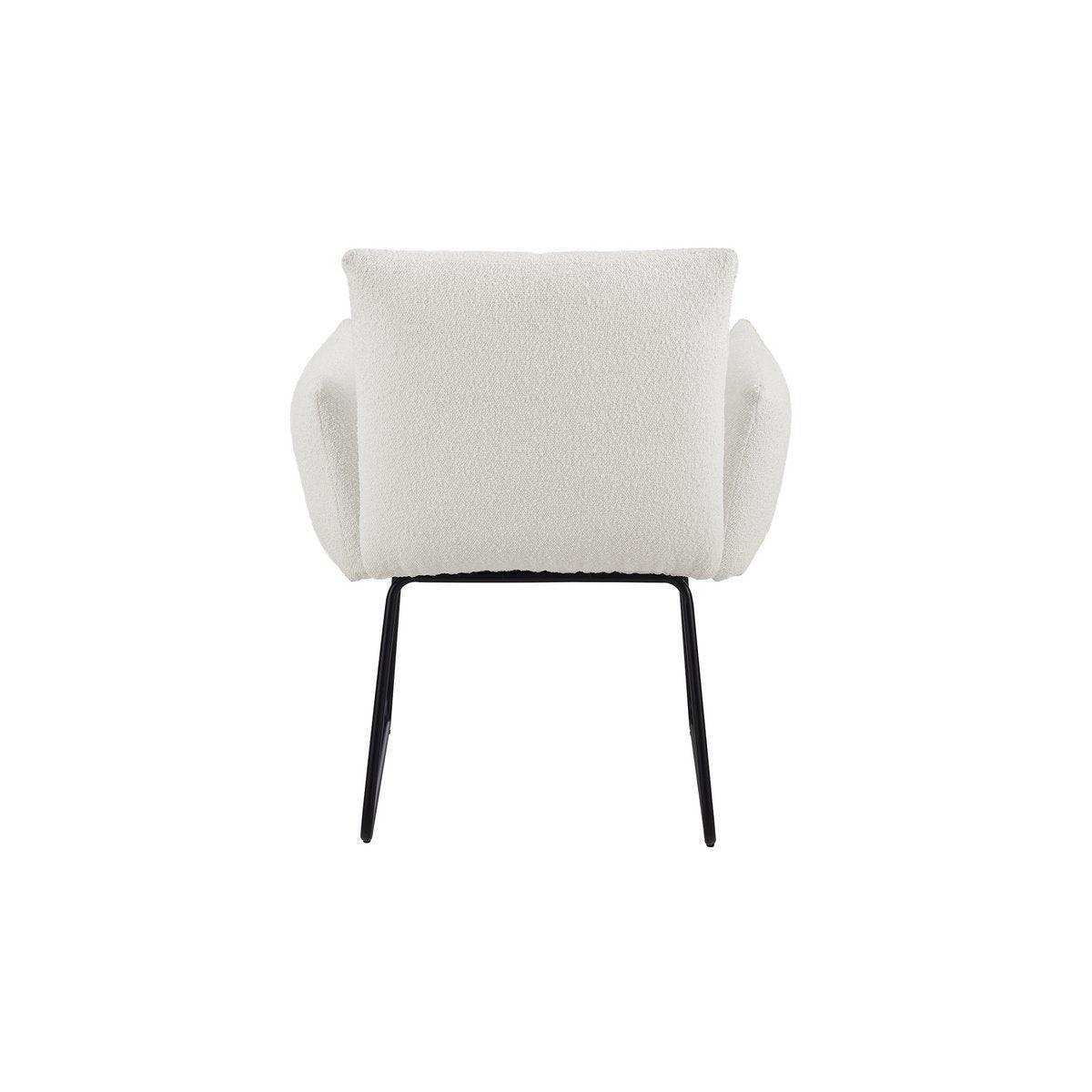 Armlehnstuhl Bouclé Stoff Weiß - HomeDesign Knaus