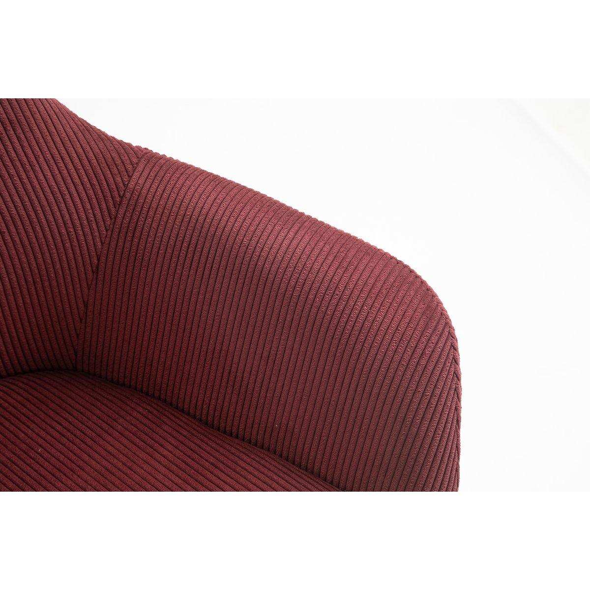 Armlehnstuhl Cord-Optik 2er Set Beere - HomeDesign Knaus