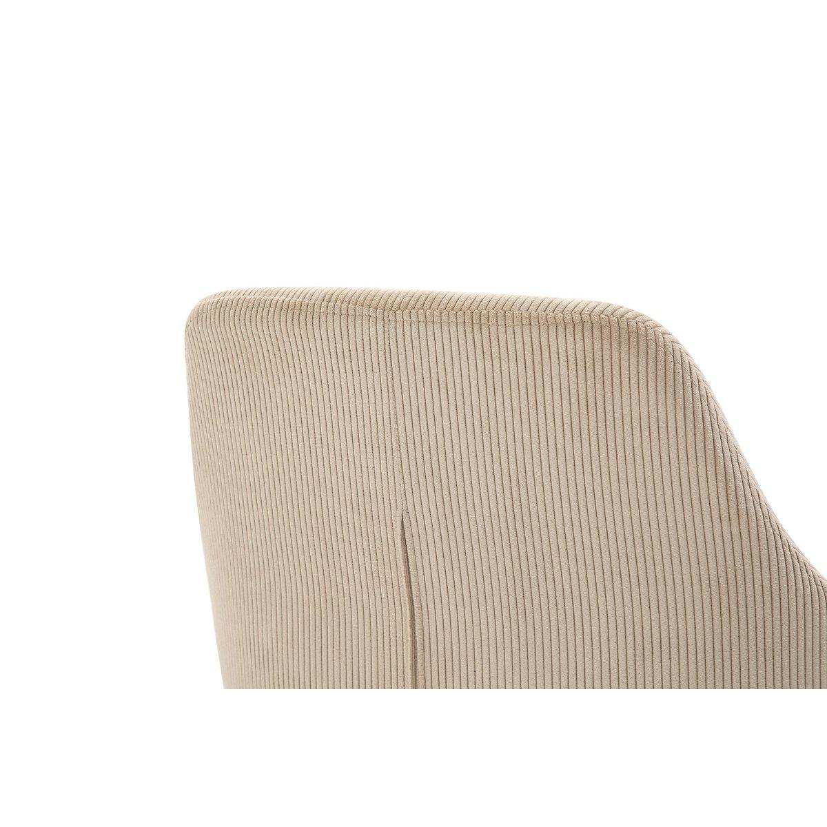 Armlehnstuhl Cord-Optik 2er Set Beige - HomeDesign Knaus