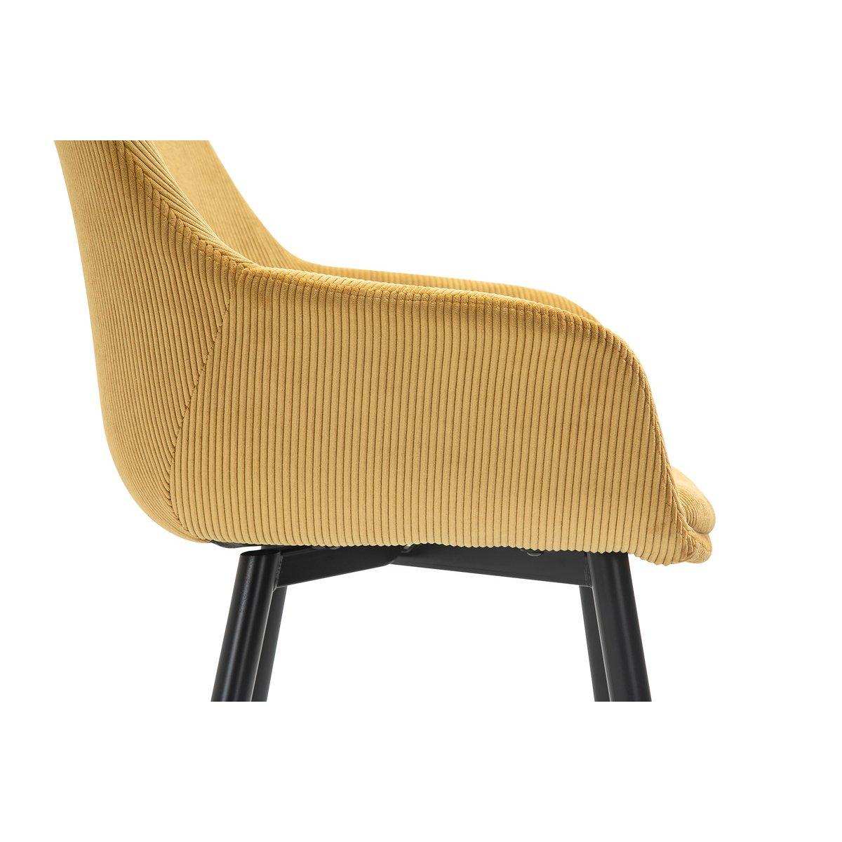 Armlehnstuhl Cord-Optik 2er Set Gold - HomeDesign Knaus