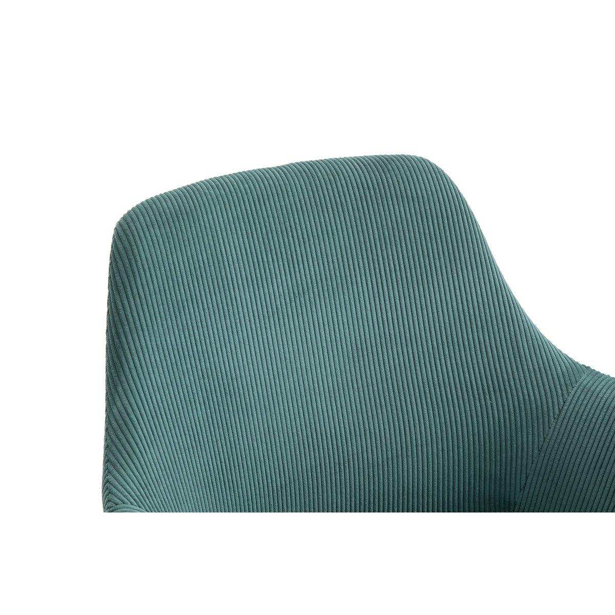 Armlehnstuhl Cord-Optik 2er Set Grün - HomeDesign Knaus