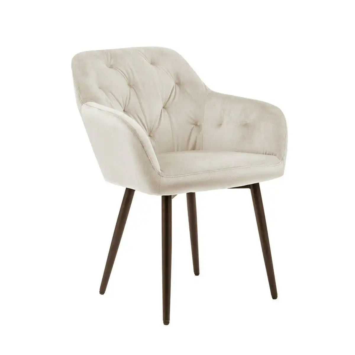 Armlehnstuhl Creme Samt - HomeDesign Knaus