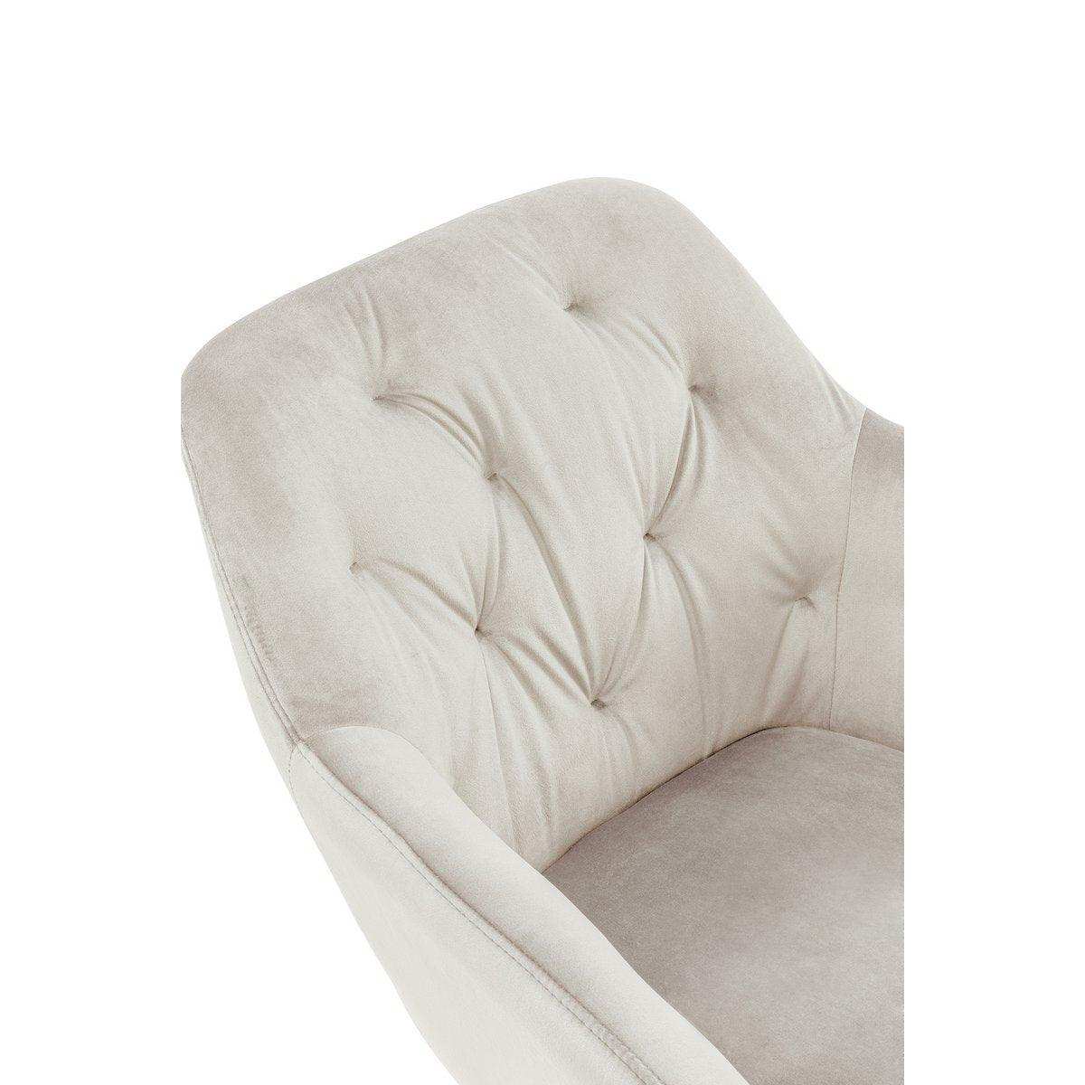 Armlehnstuhl Creme Samt - HomeDesign Knaus