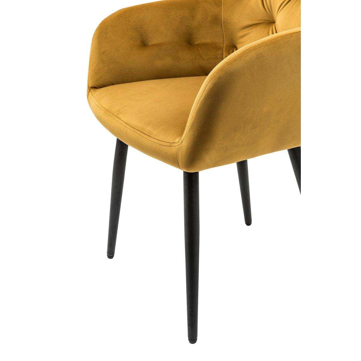 Armlehnstuhl gelb Samt - HomeDesign Knaus
