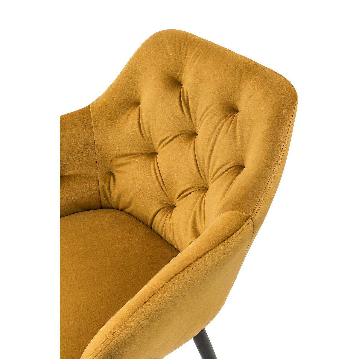 Armlehnstuhl gelb Samt - HomeDesign Knaus