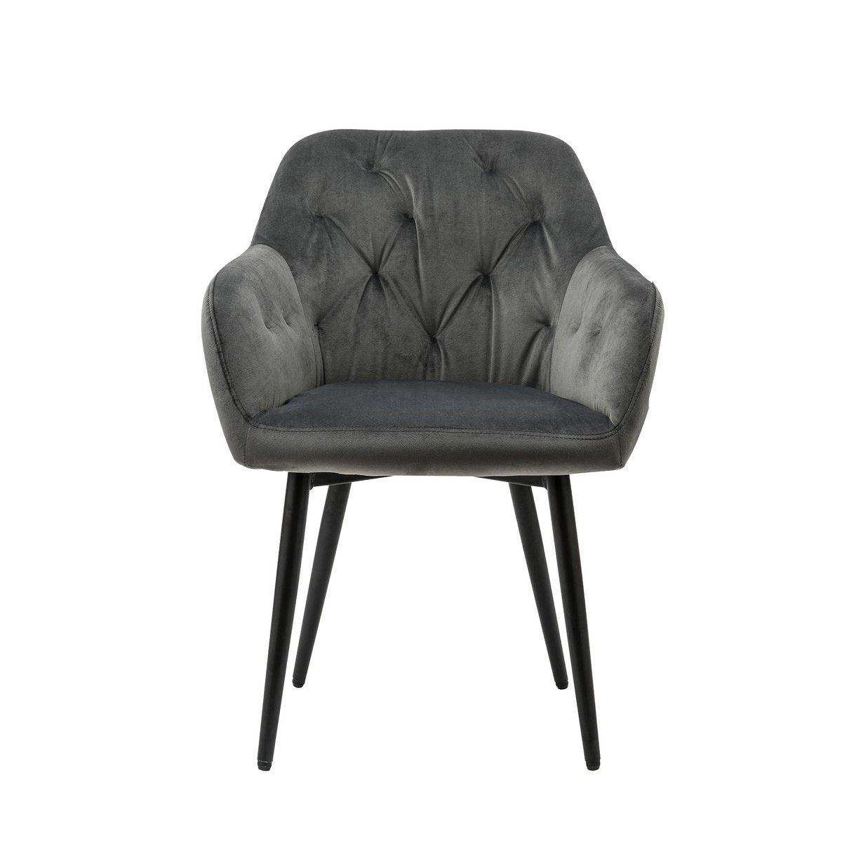 Armlehnstuhl grau Samt - HomeDesign Knaus