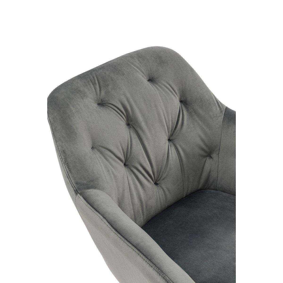 Armlehnstuhl grau Samt - HomeDesign Knaus