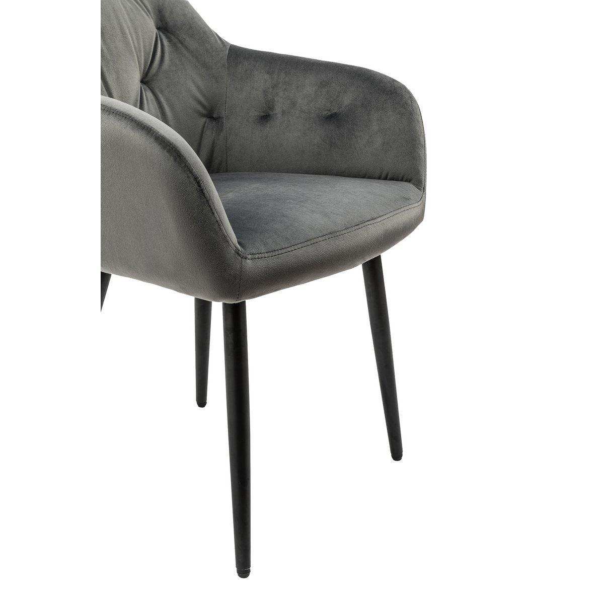 Armlehnstuhl grau Samt - HomeDesign Knaus