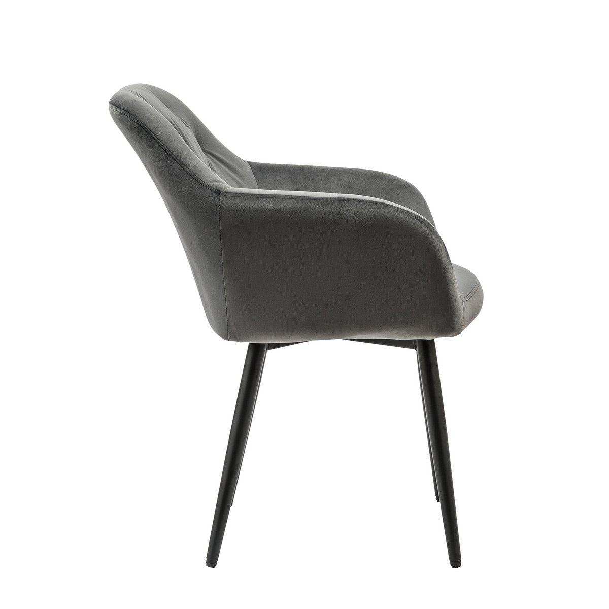 Armlehnstuhl grau Samt - HomeDesign Knaus