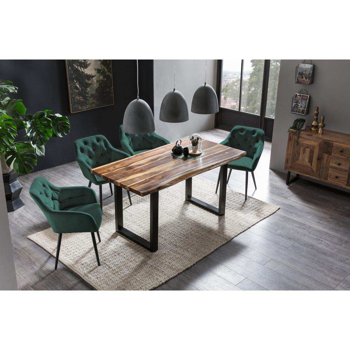Armlehnstuhl grün Samt - HomeDesign Knaus