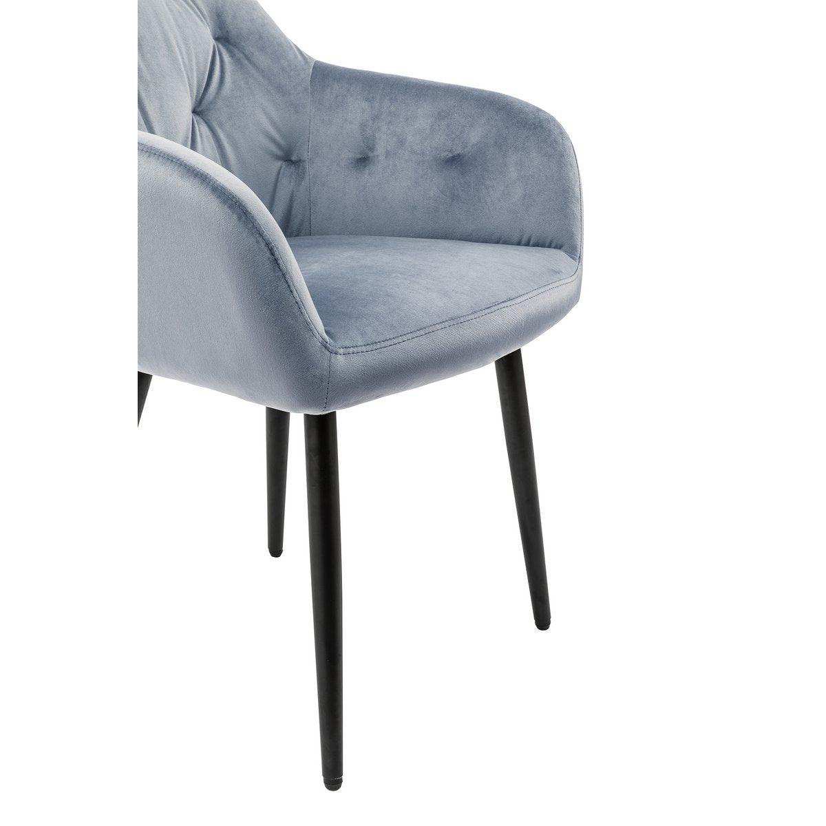 Armlehnstuhl Hellgrau Samt - HomeDesign Knaus