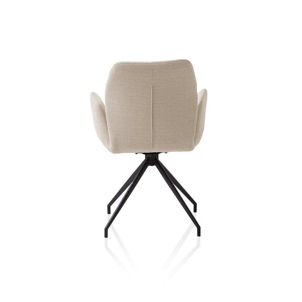 Armlehnstuhl mit 180° Drehfunktion Beige - HomeDesign Knaus