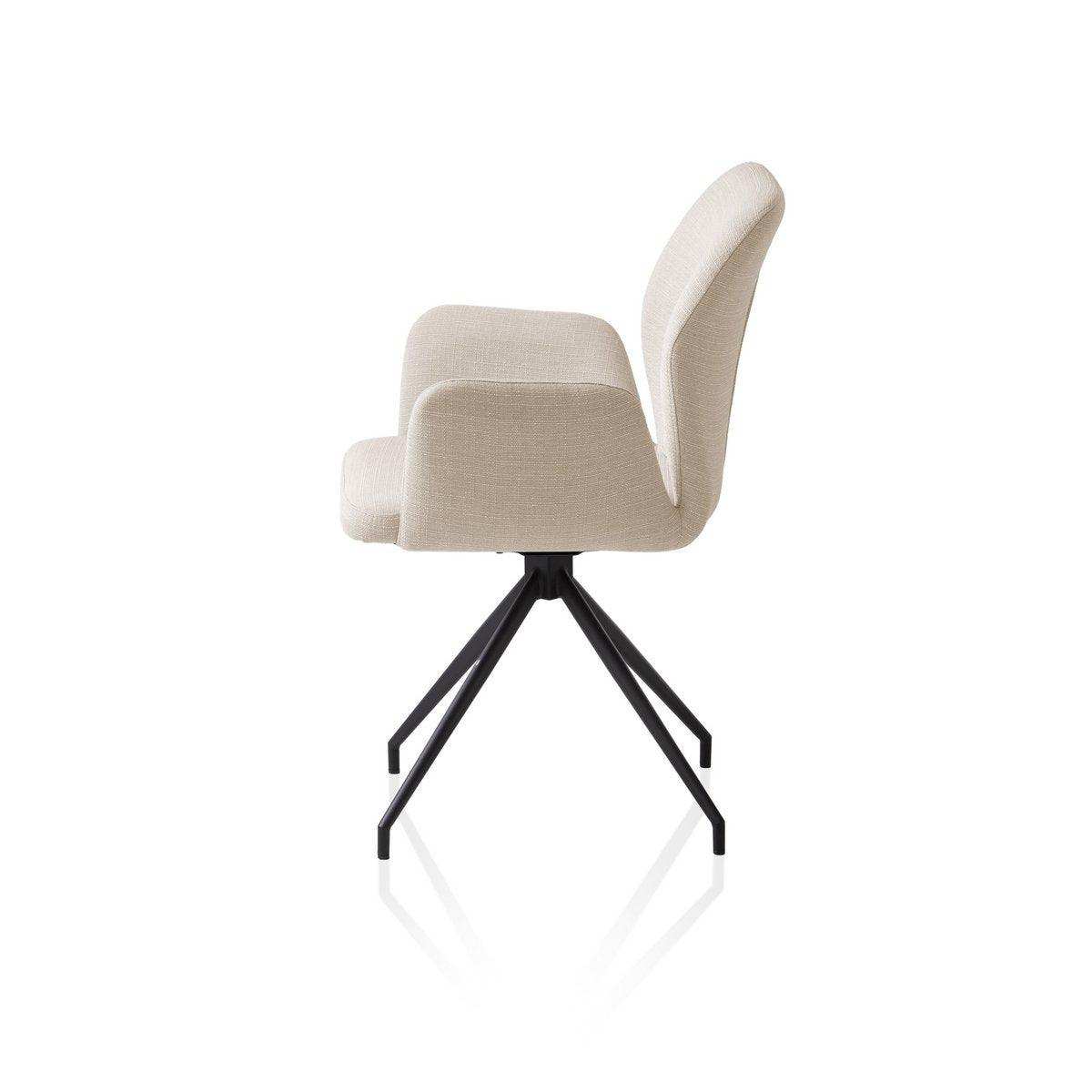 Armlehnstuhl mit 180° Drehfunktion Beige - HomeDesign Knaus