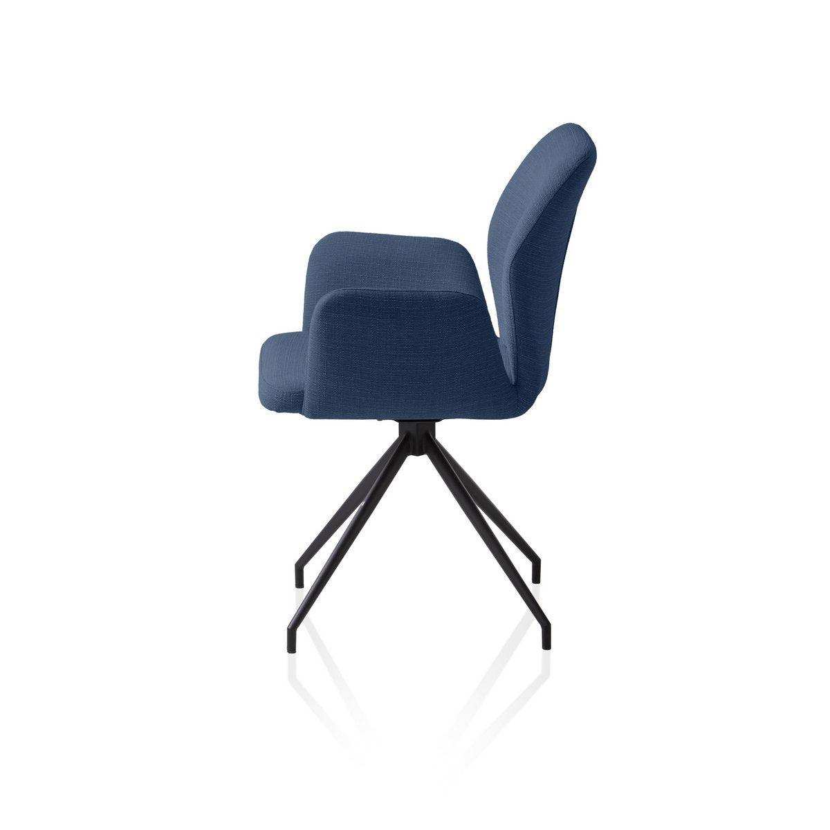 Armlehnstuhl mit 180° Drehfunktion Blau - HomeDesign Knaus