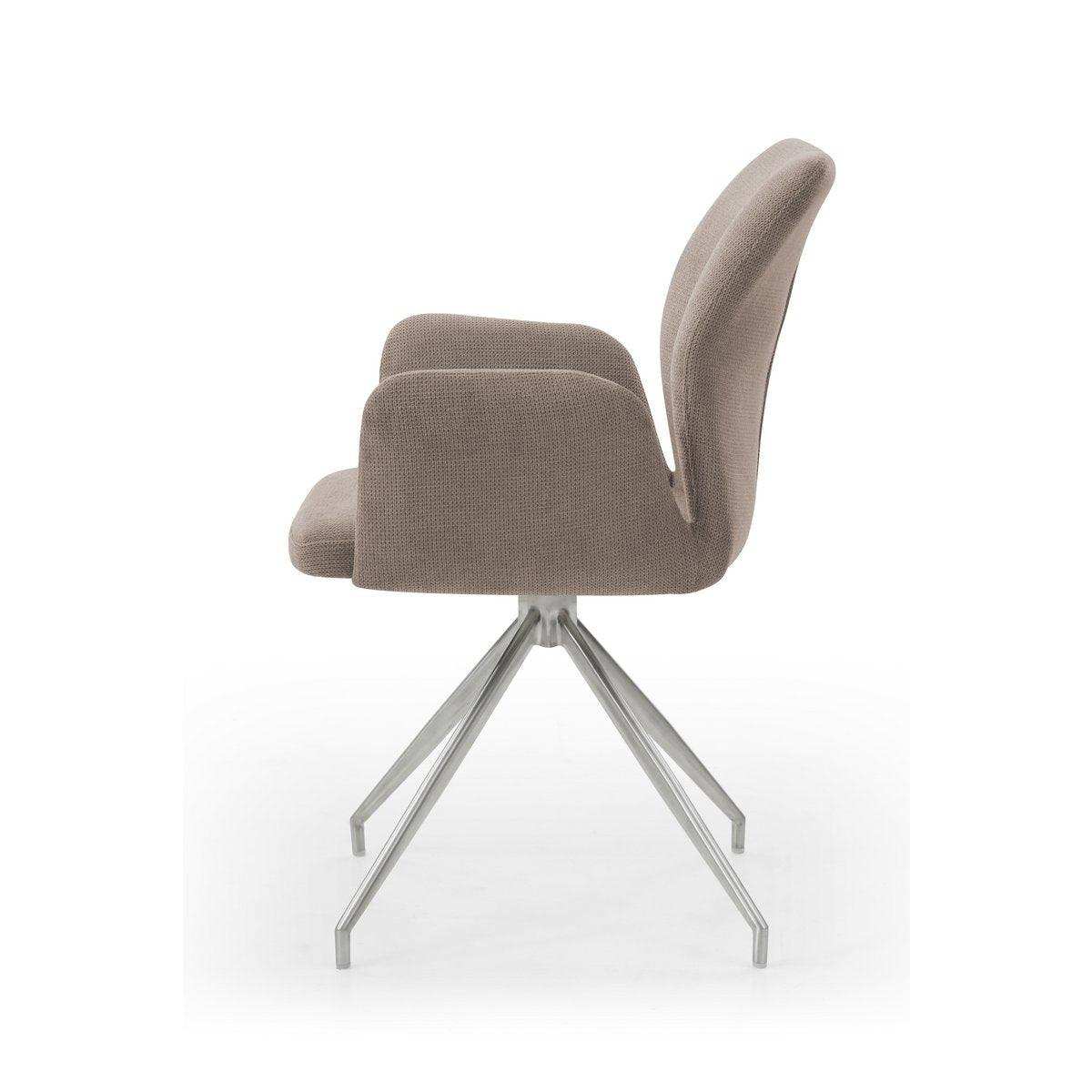 Armlehnstuhl mit 180° Drehfunktion Braun - HomeDesign Knaus