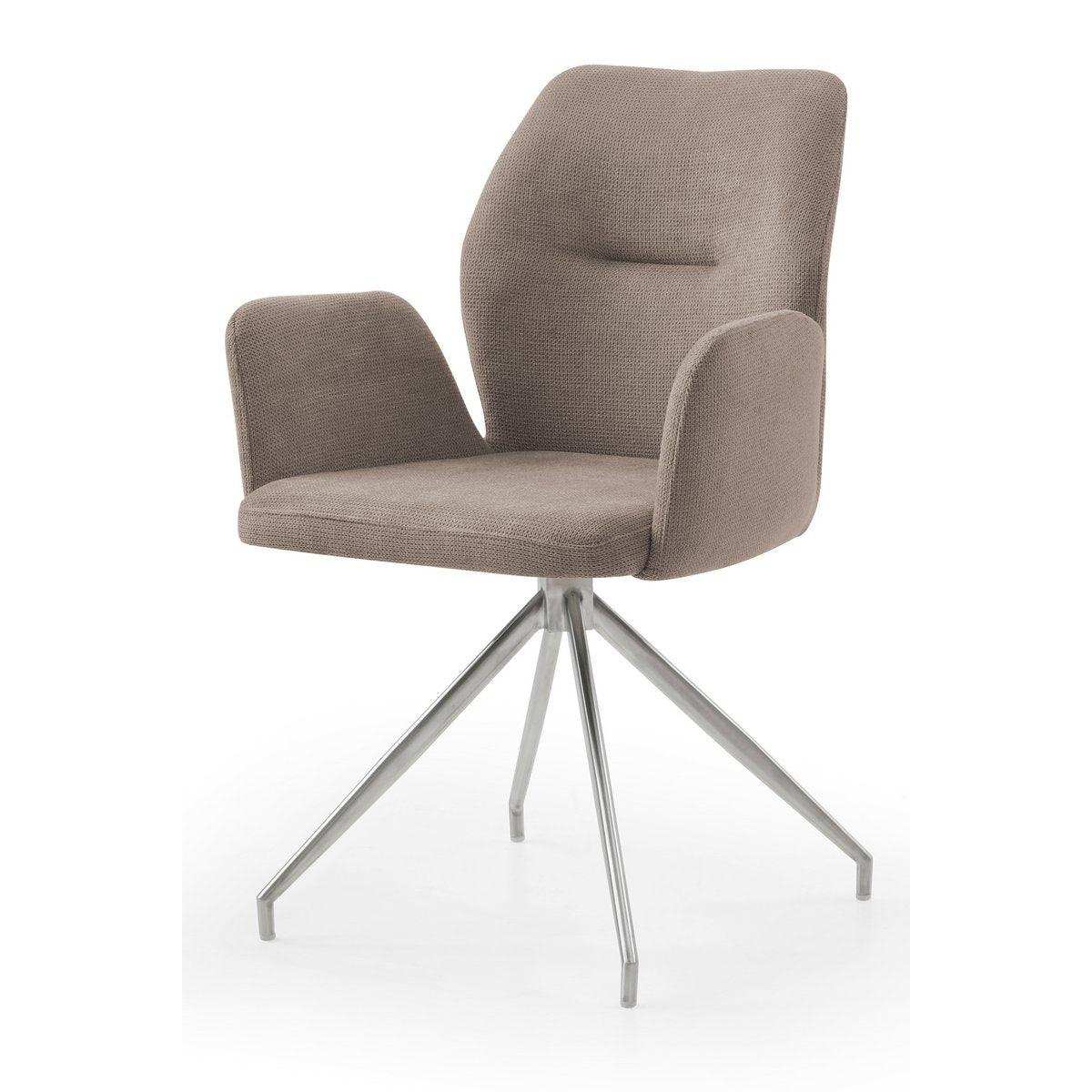 Armlehnstuhl mit 180° Drehfunktion Braun - HomeDesign Knaus