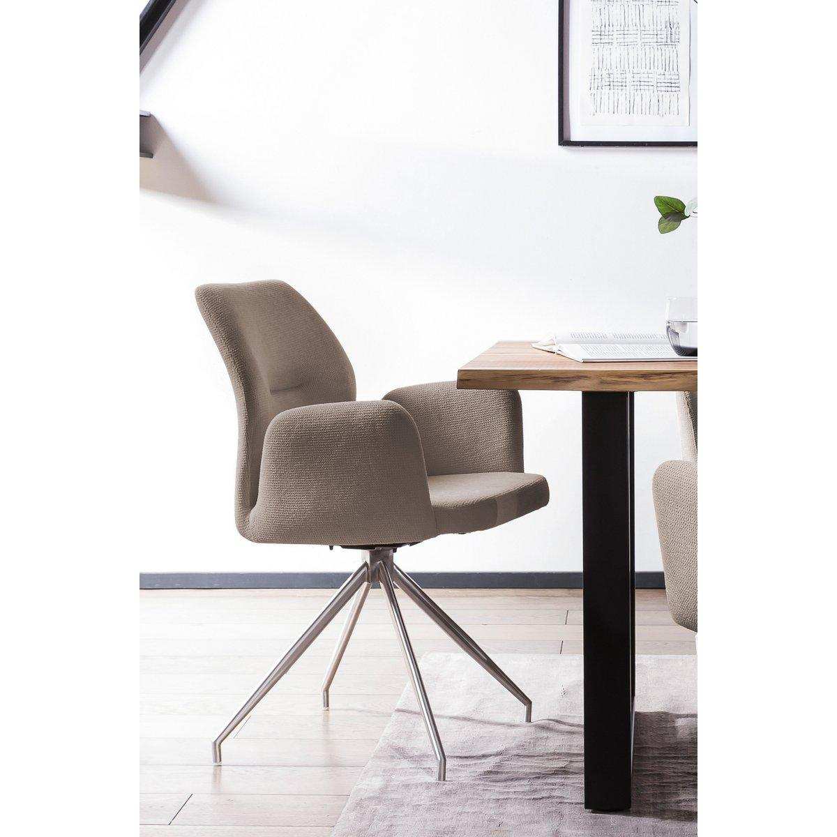 Armlehnstuhl mit 180° Drehfunktion Braun - HomeDesign Knaus