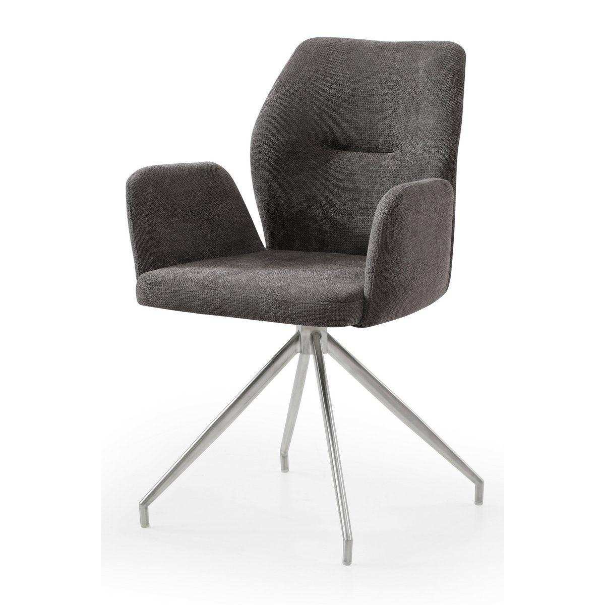 Armlehnstuhl mit 180° Drehfunktion Dunkelgrau - HomeDesign Knaus
