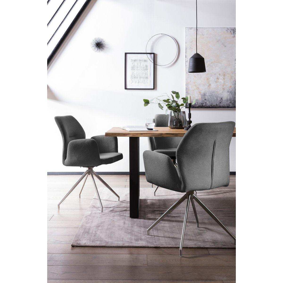 Armlehnstuhl mit 180° Drehfunktion Dunkelgrau - HomeDesign Knaus