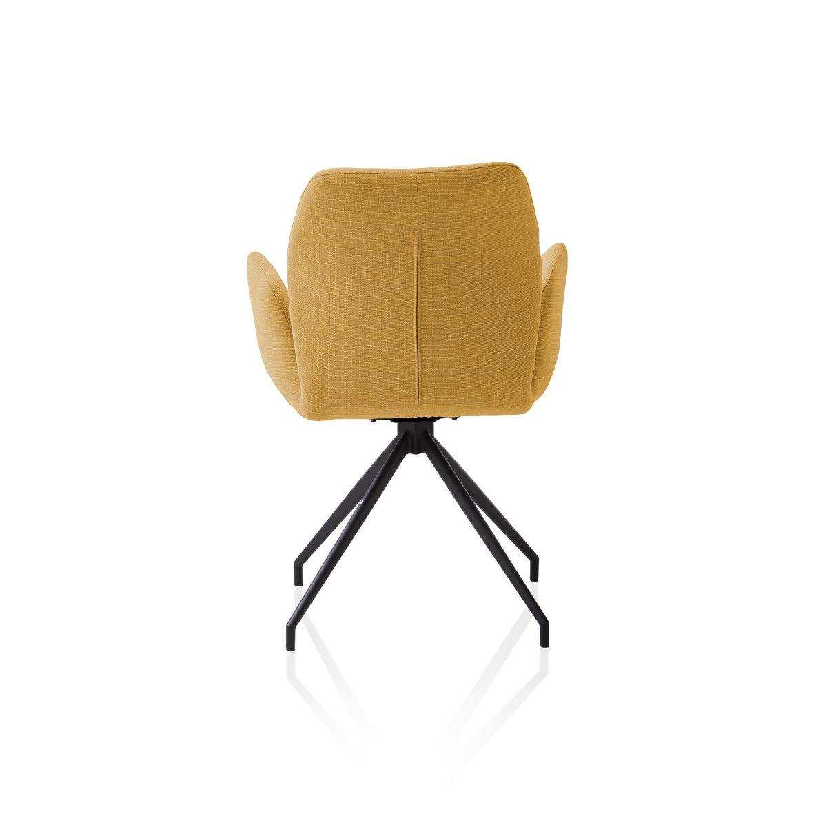 Armlehnstuhl mit 180° Drehfunktion Gelb - HomeDesign Knaus