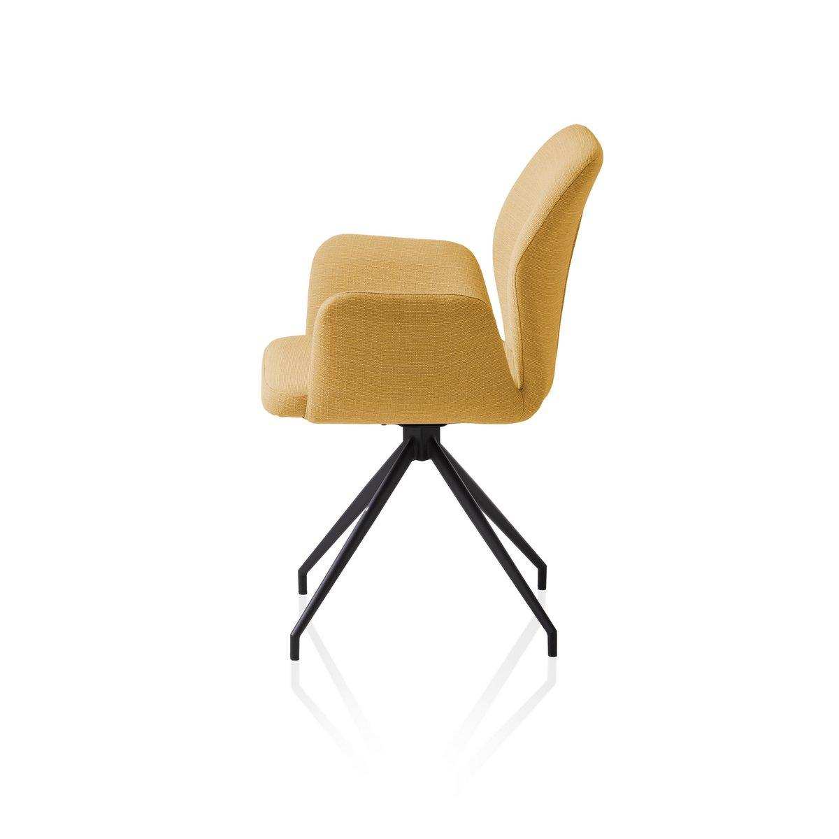 Armlehnstuhl mit 180° Drehfunktion Gelb - HomeDesign Knaus