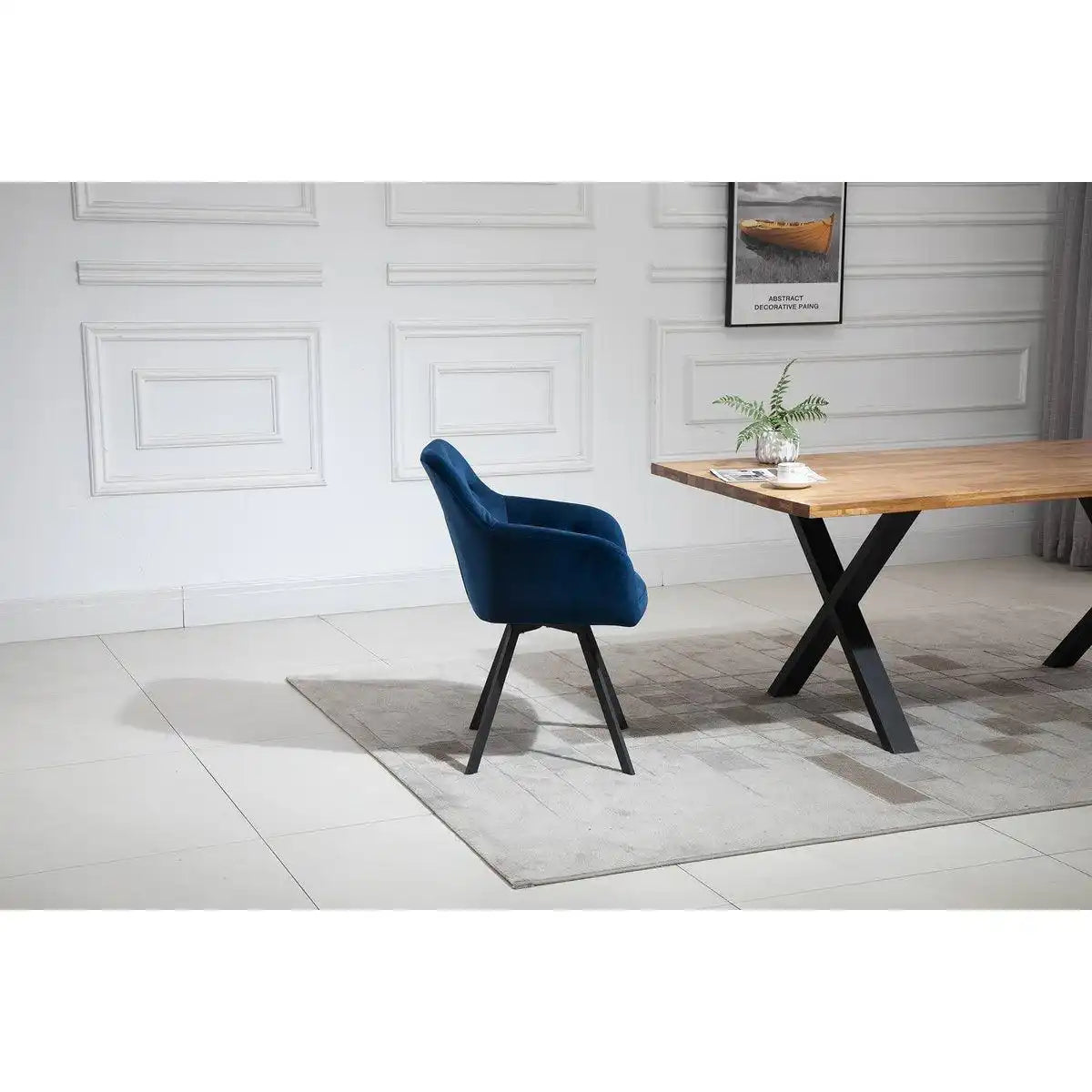 Armlehnstuhl mit 360° Drehfunktion Blau - HomeDesign Knaus