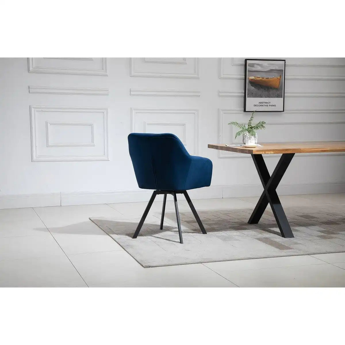 Armlehnstuhl mit 360° Drehfunktion Blau - HomeDesign Knaus