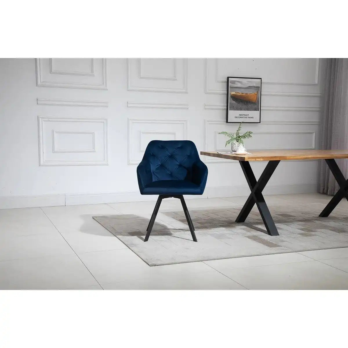 Armlehnstuhl mit 360° Drehfunktion Blau - HomeDesign Knaus