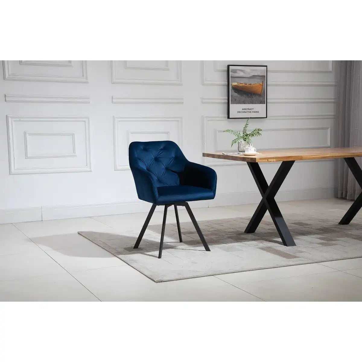 Armlehnstuhl mit 360° Drehfunktion Blau - HomeDesign Knaus