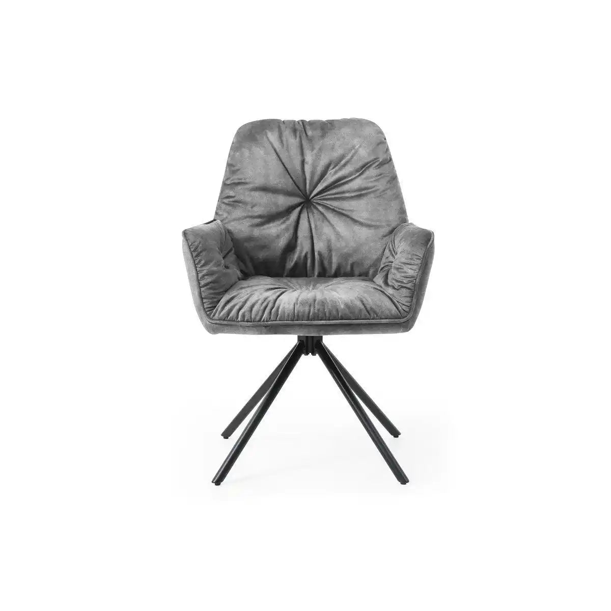Armlehnstuhl mit 360° Drehfunktion, Grau - HomeDesign Knaus