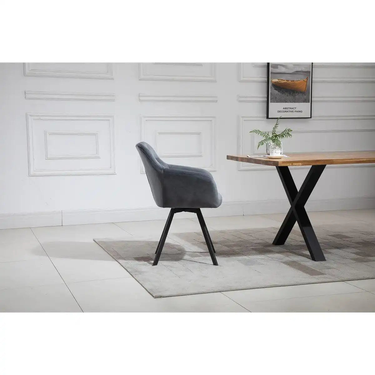 Armlehnstuhl mit 360° Drehfunktion Grau - HomeDesign Knaus