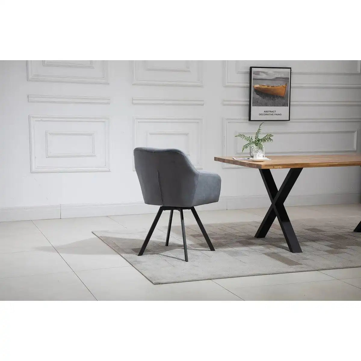 Armlehnstuhl mit 360° Drehfunktion Grau - HomeDesign Knaus