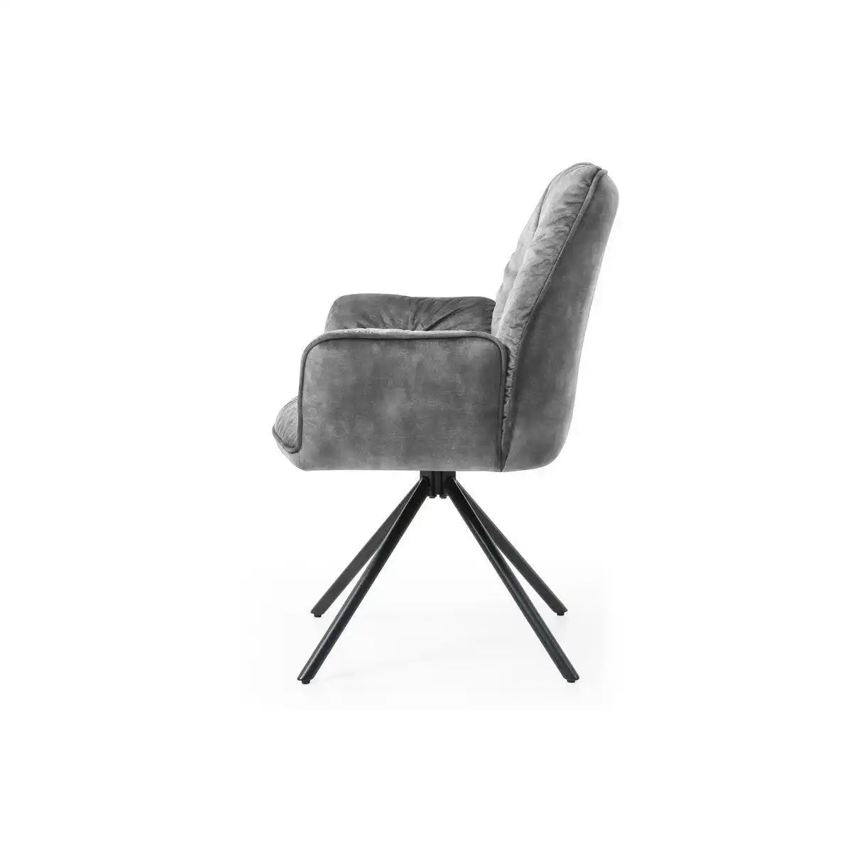 Armlehnstuhl mit 360° Drehfunktion, Grau - HomeDesign Knaus