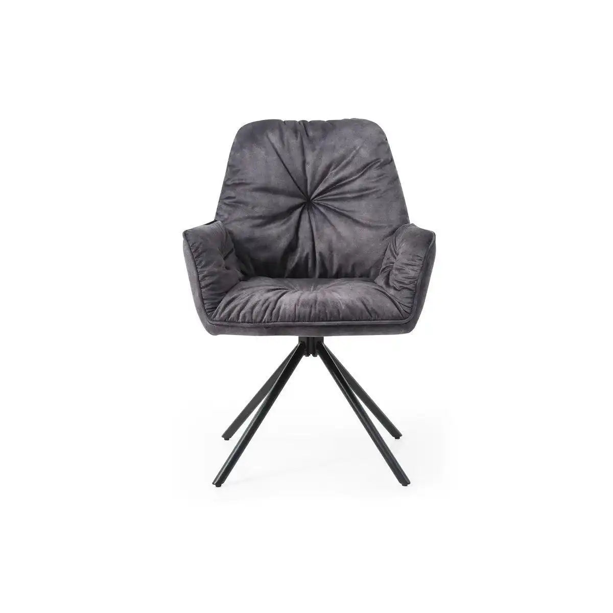 Armlehnstuhl mit 360° Drehfunktion, Schwarz - HomeDesign Knaus