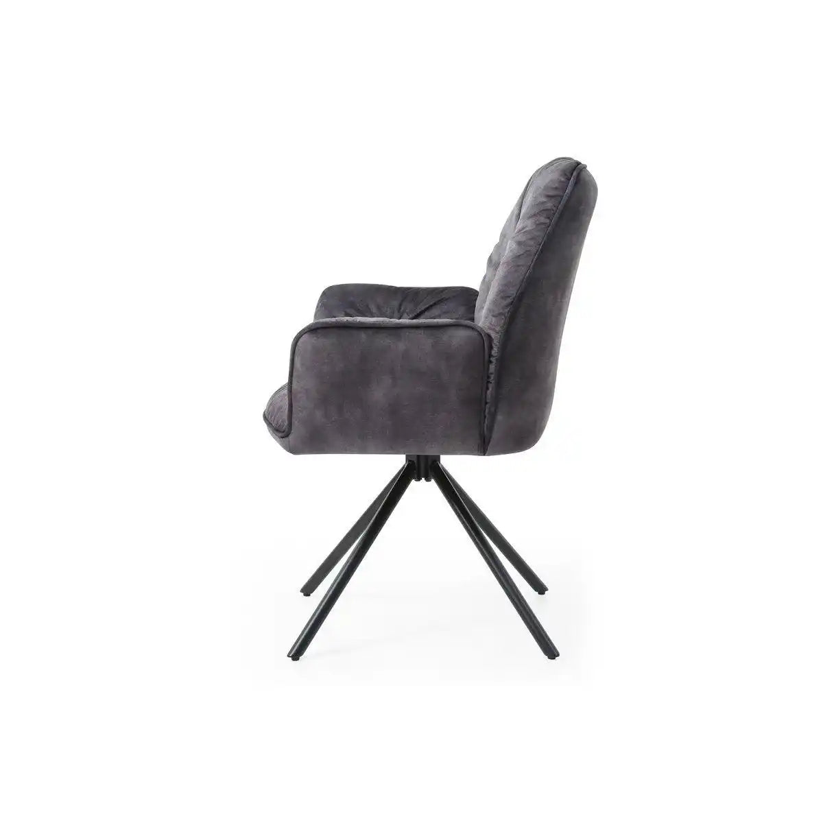 Armlehnstuhl mit 360° Drehfunktion, Schwarz - HomeDesign Knaus