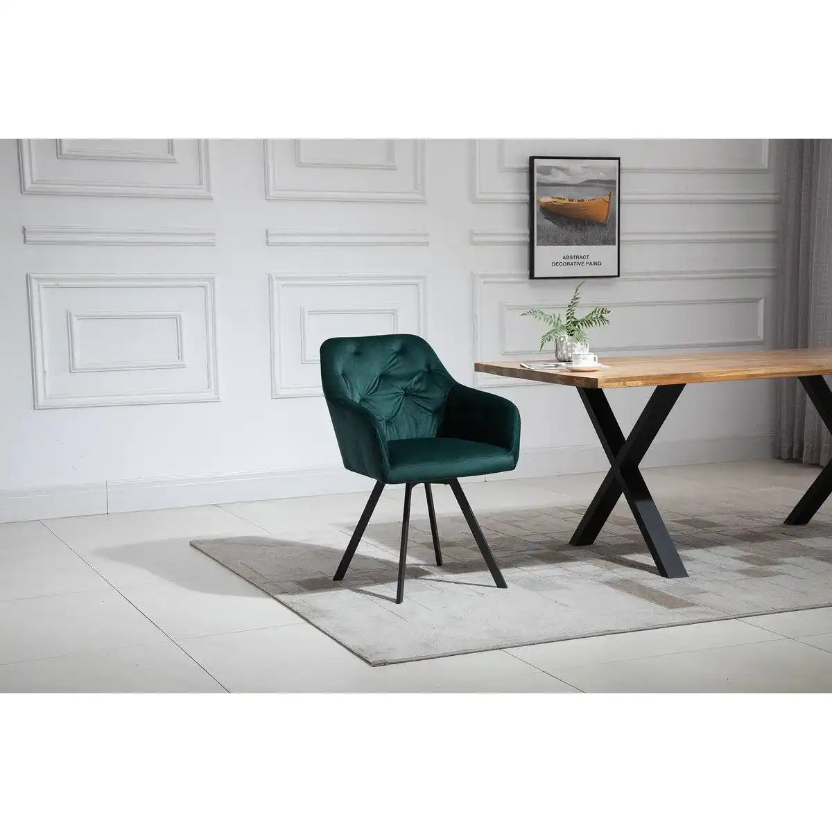 Armlehnstuhl mit 360° Drehfunktion Tannengrün - HomeDesign Knaus