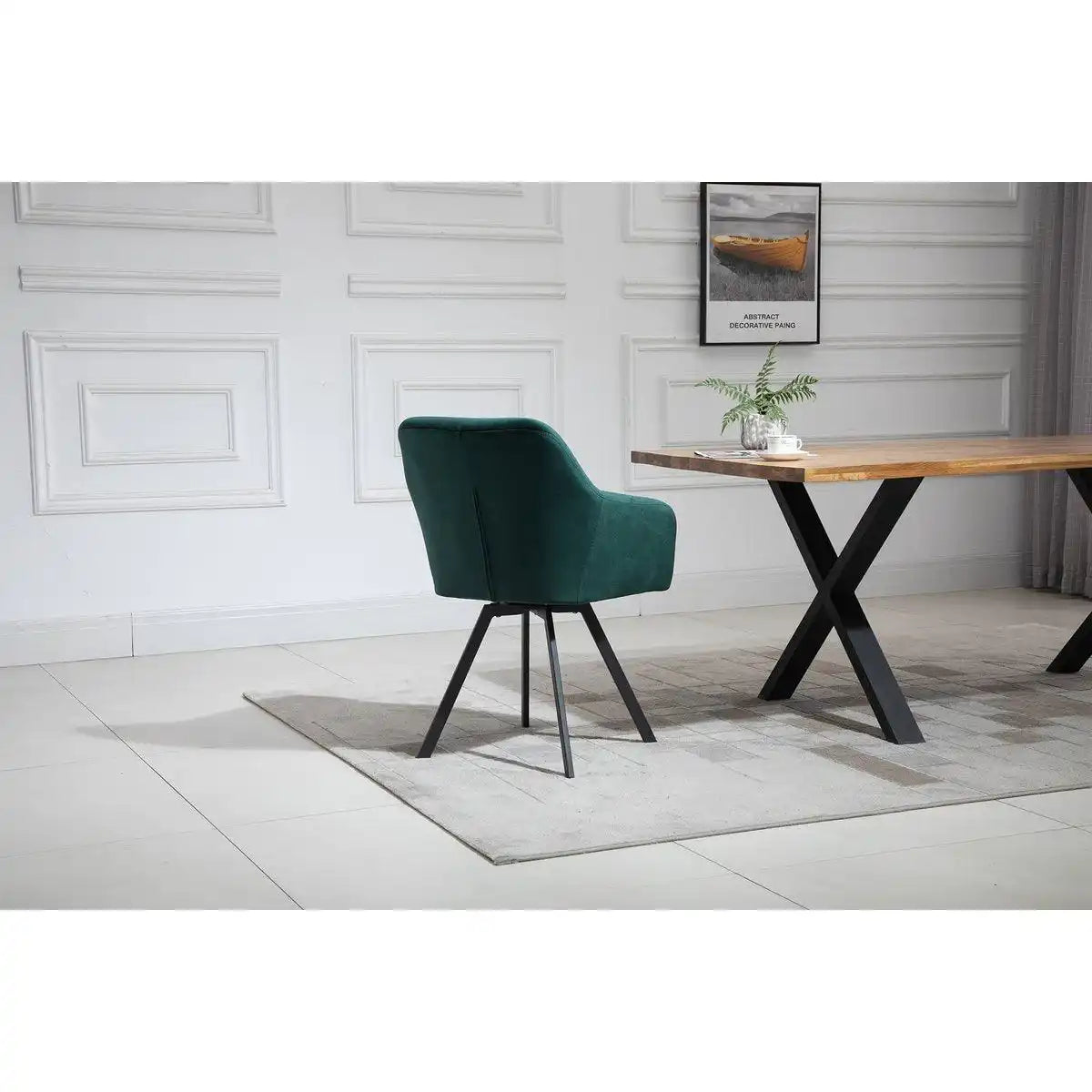 Armlehnstuhl mit 360° Drehfunktion Tannengrün - HomeDesign Knaus