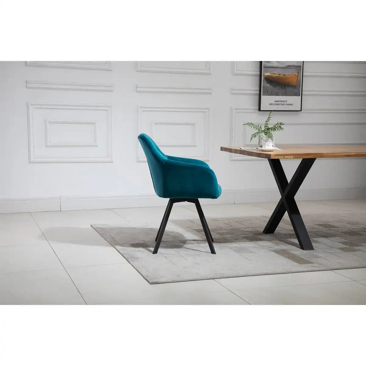 Armlehnstuhl mit 360° Drehfunktion Türkis - HomeDesign Knaus